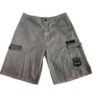 RHYTHM Cargo Shorts Mens 32 Green Cotton Tartan Plaid Utility VTG 90's